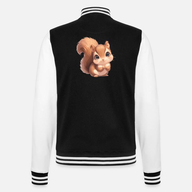 Eichhörnchen - College-Sweatjacke - Schwarz/Weiß