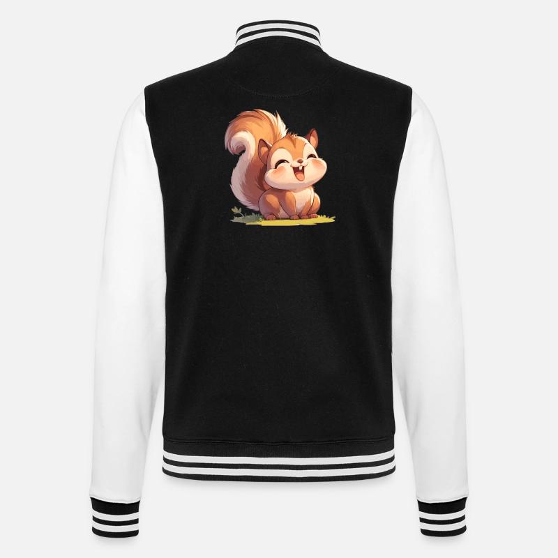 Eichhörnchen - College-Sweatjacke - Schwarz/Weiß