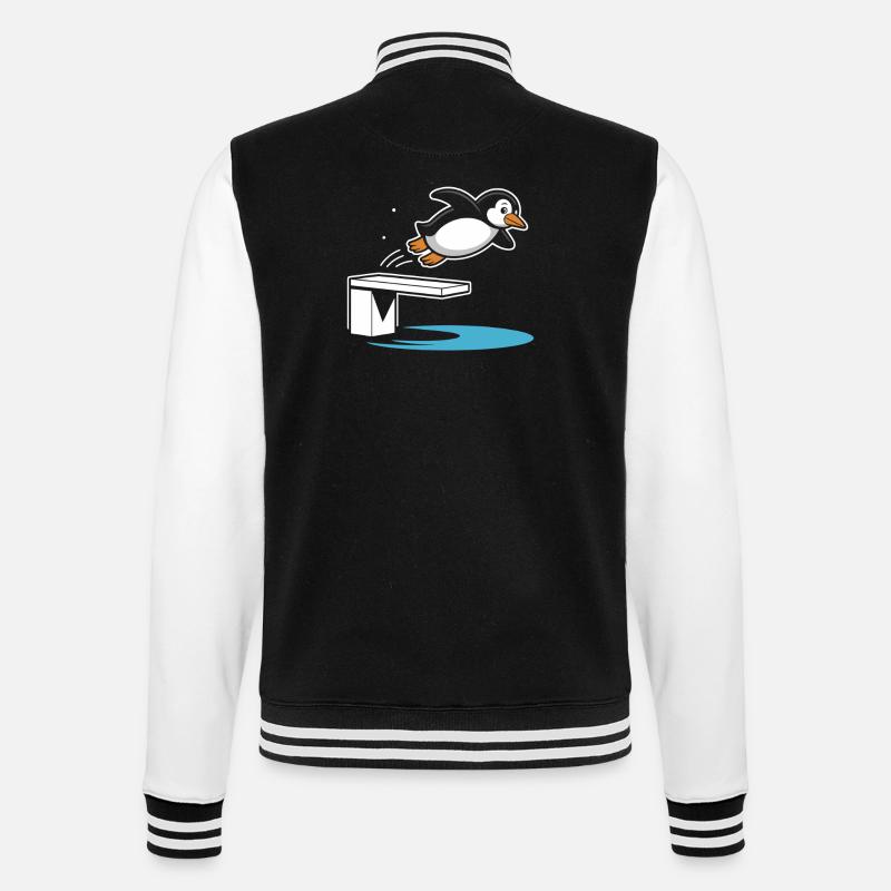 Diving diving board - College Sweat Jacket - black/white