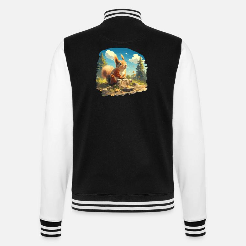 Squirrel - College Sweat Jacket - black/white