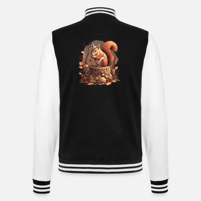 Eichhörnchen - College-Sweatjacke - Schwarz/Weiß