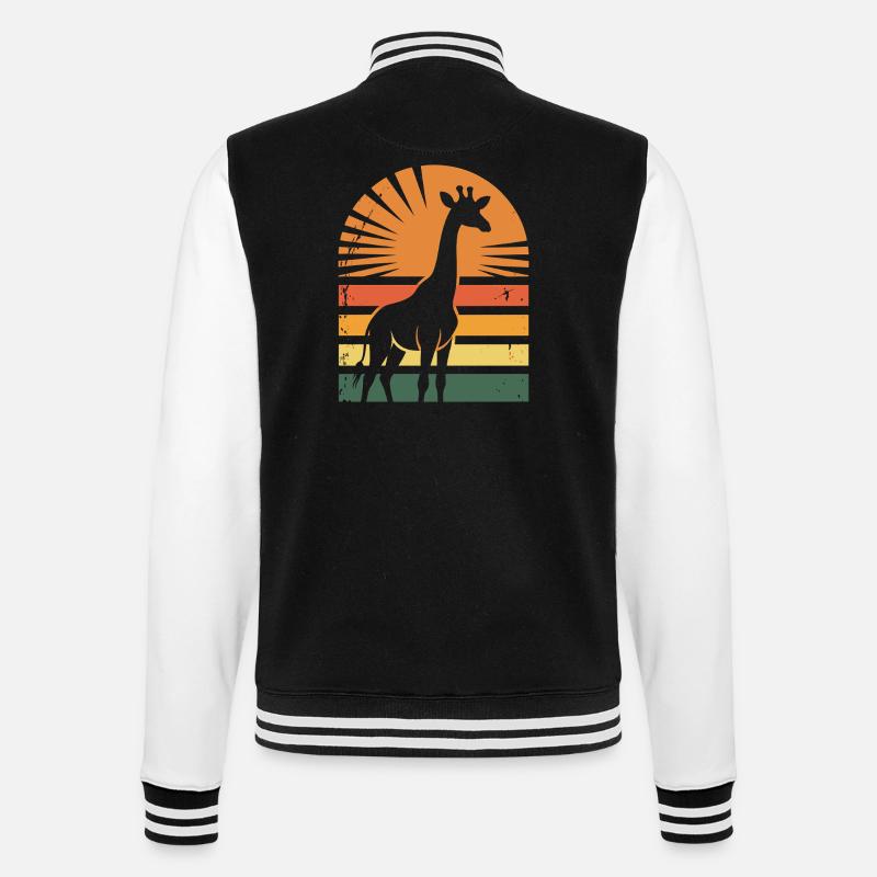 Giraffe - College-Sweatjacke - Schwarz/Weiß