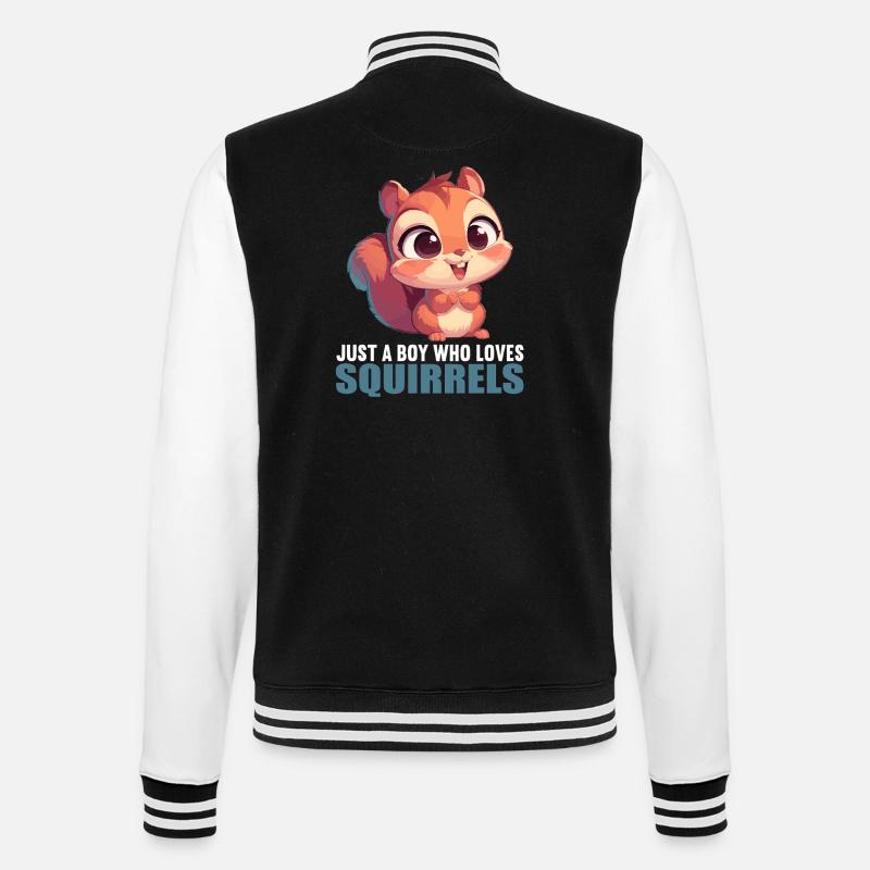 Squirrel - College Sweat Jacket - black/white