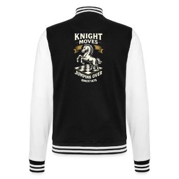 Ritter Bewegt Sich Und Springt Über Schachspieler - College-Sweatjacke - Schwarz/Weiß - Hinten - Marisol (170cm)