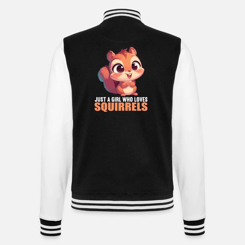 Eichhörnchen - College-Sweatjacke - Schwarz/Weiß