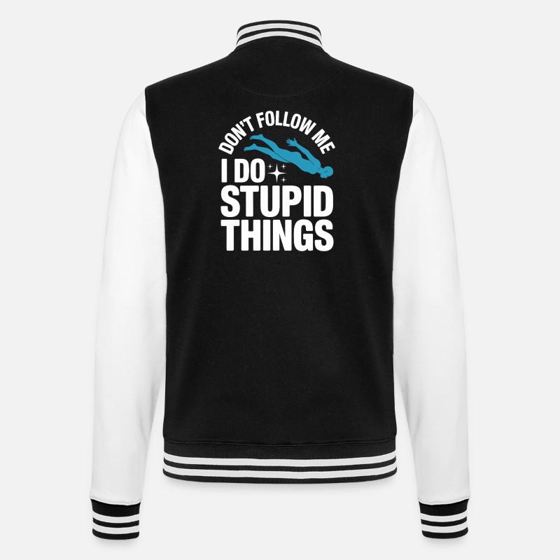 Diving diving board - College Sweat Jacket - black/white