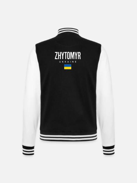 Zhytomyr Ukraine - College-Sweatjacke - Schwarz/Weiß