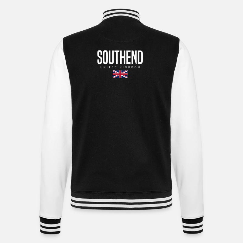 Southend, Angleterre, Royaume-Uni - Veste Teddy - noir/blanc