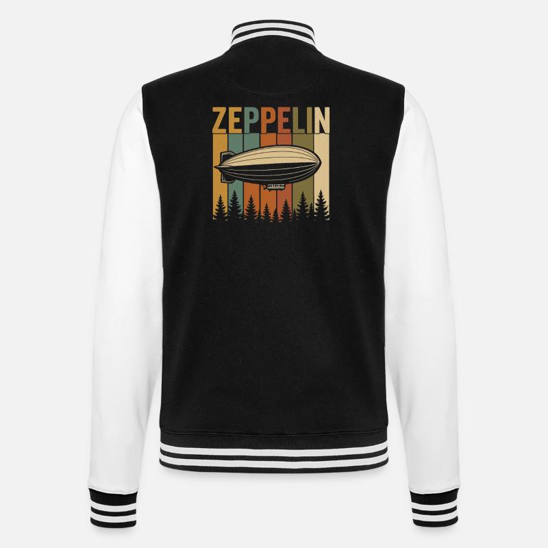 Conception rétro du dirigeable Zeppelin - Veste Teddy - noir/blanc