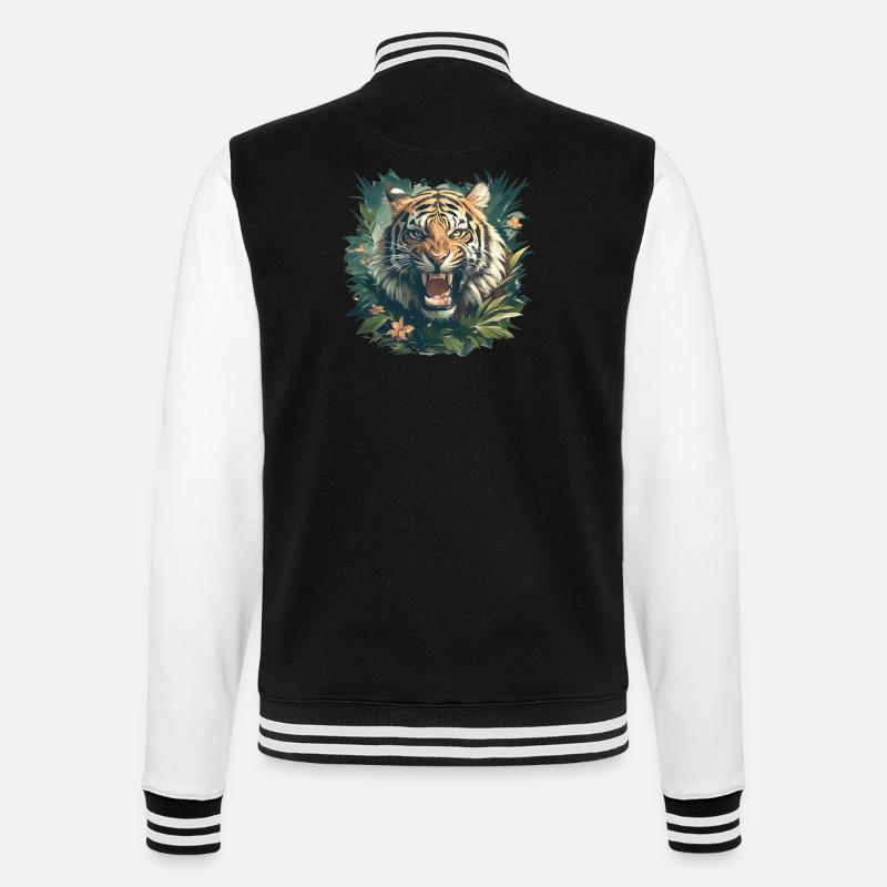 Sumatran tiger - College Sweat Jacket - black/white