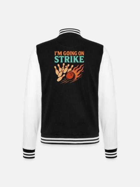 Ich gehe in den Streik - College-Sweatjacke - Schwarz/Weiß