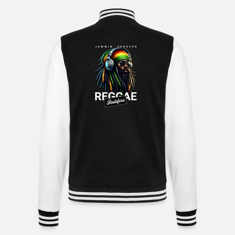 Reggae Rastafara Jammin` Forever - College-Sweatjacke - Schwarz/Weiß