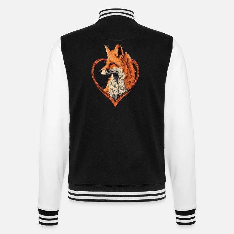 Fuchs - College-Sweatjacke - Schwarz/Weiß