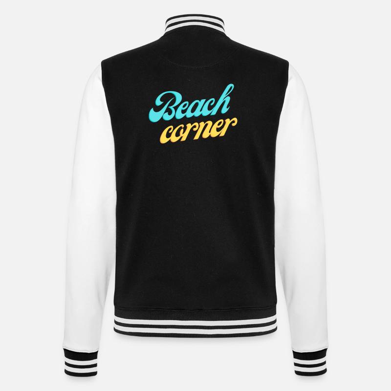 Beach corner - College Sweat Jacket - black/white