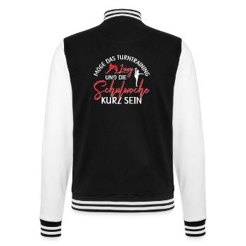 Turnen Mädchen Gymnastik Turnanzug Turnerin - College-Sweatjacke - Schwarz/Weiß - Hinten - Marisol (170cm)