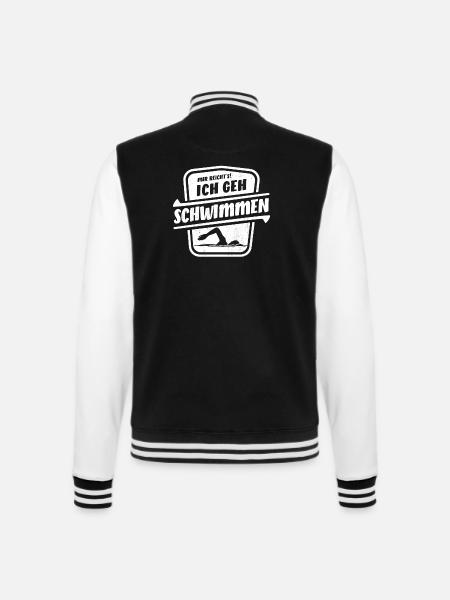 Mir reicht's ich geh schwimmen - Kraul Stil - College-Sweatjacke - Schwarz/Weiß