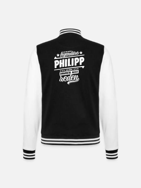 Dieser legendäre Philipp von dem alle reden - College-Sweatjacke - Schwarz/Weiß