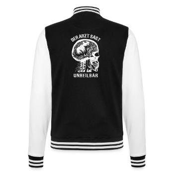 Der Arzt sagt es ist unheilbar - Capybara - College-Sweatjacke - Schwarz/Weiß - Hinten - Marisol (170cm)