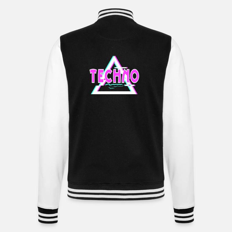 Techno - College Sweat Jacket - black/white