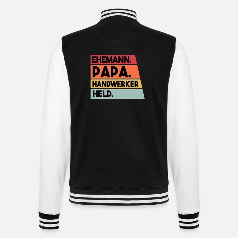 Ehemann Papa Handwerker Held - College-Sweatjacke - Schwarz/Weiß