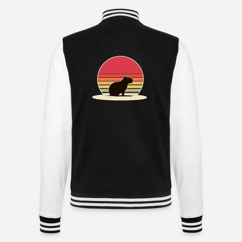 Capybara - College Sweat Jacket - black/white