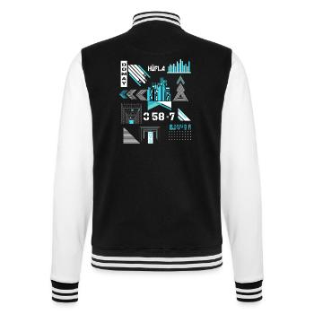 Urbanes Streetwear Shirt Design für jeden Anlass - College-Sweatjacke - Schwarz/Weiß - Hinten - Marisol (170cm)