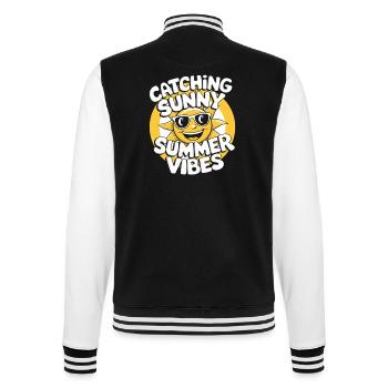 Sunny Summer Moments Vibes Sommer Sonne - College-Sweatjacke - Schwarz/Weiß - Hinten - Marisol (170cm)