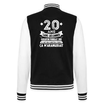 20 ans anniversaire 20 anniversaire cadeau 20 ans - Veste Teddy - noir/blanc - Dos - Marisol (170cm)