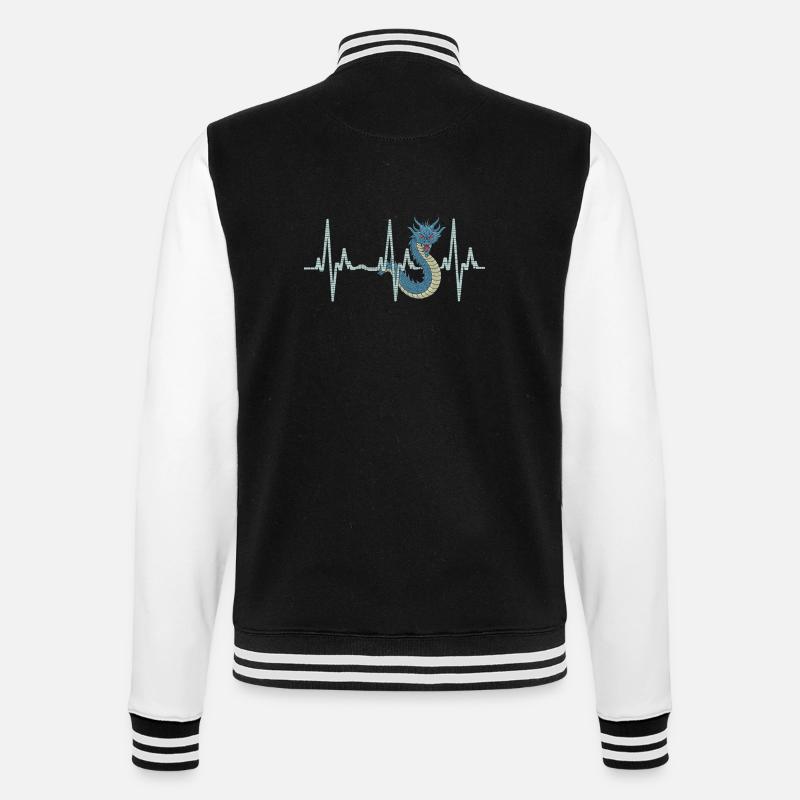 Drachen - College-Sweatjacke - Schwarz/Weiß