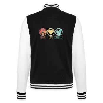 Peace Love Squirrels Eichhörnchen - College-Sweatjacke - Schwarz/Weiß - Hinten - Marisol (170cm)