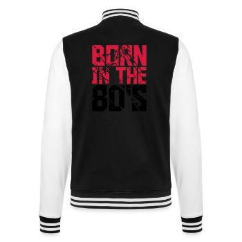 Cool, né dans les années 80, texte Design - Veste Teddy - noir/blanc - Dos - Marisol (170cm)