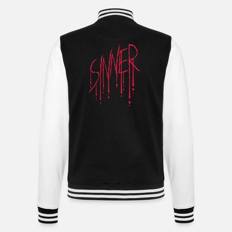 Sinner Kratzer Blut - College-Sweatjacke - Schwarz/Weiß