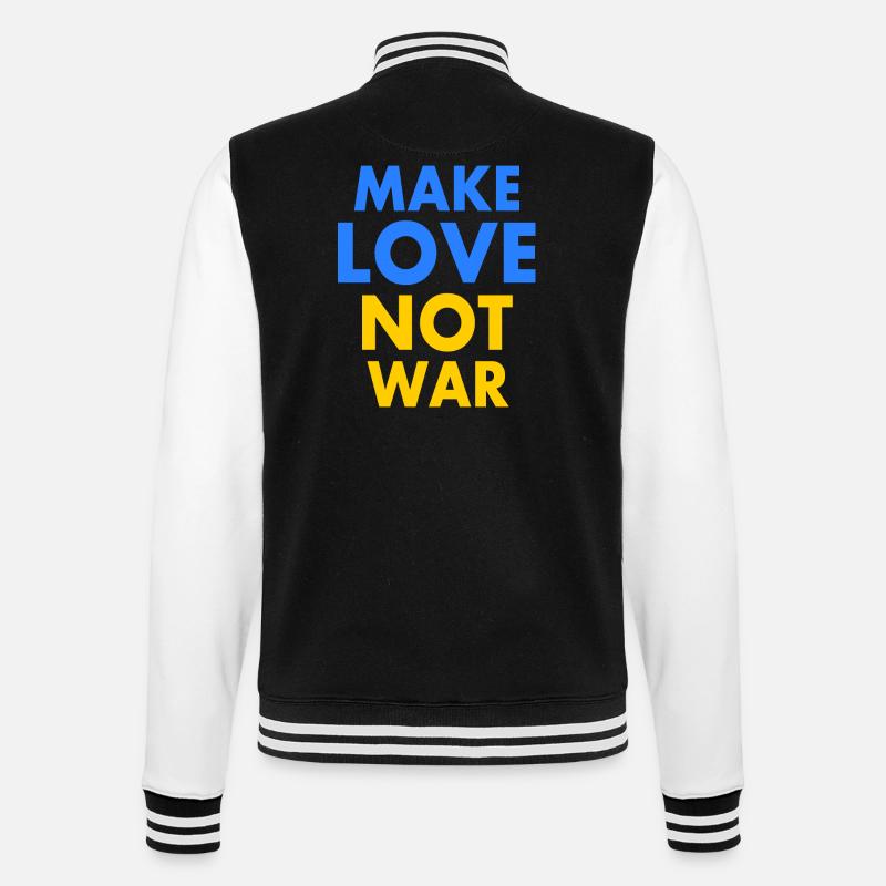 Make love not war - College-Sweatjacke - Schwarz/Weiß