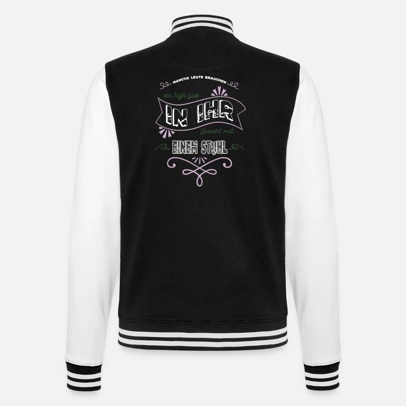 spruch lieben schelle backpfeiffe geschenkidee - College-Sweatjacke - Schwarz/Weiß
