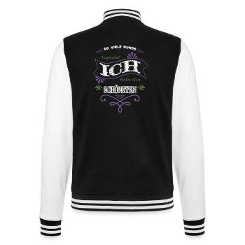 lustiger spruch hundefreund cool hund geek - College-Sweatjacke - Schwarz/Weiß - Hinten - Marisol (170cm)