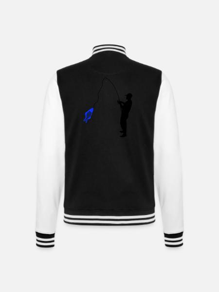 Angler - College-Sweatjacke - Schwarz/Weiß