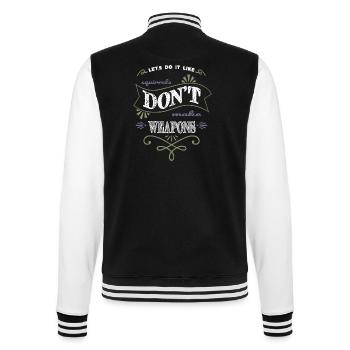 Désarmement colombe de la paix famille drôle citation années 60 - Veste Teddy - noir/blanc - Dos - Marisol (170cm)