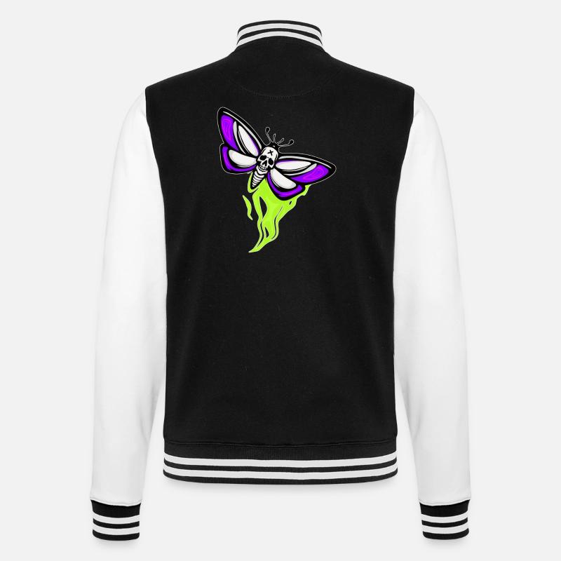 Crâne de papillon de nuit Schaedel - Veste Teddy - noir/blanc