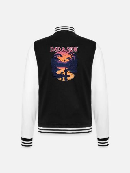 ANGLER DAD AND SON DESIGN I ANGELN I FISCHER - College-Sweatjacke - Schwarz/Weiß