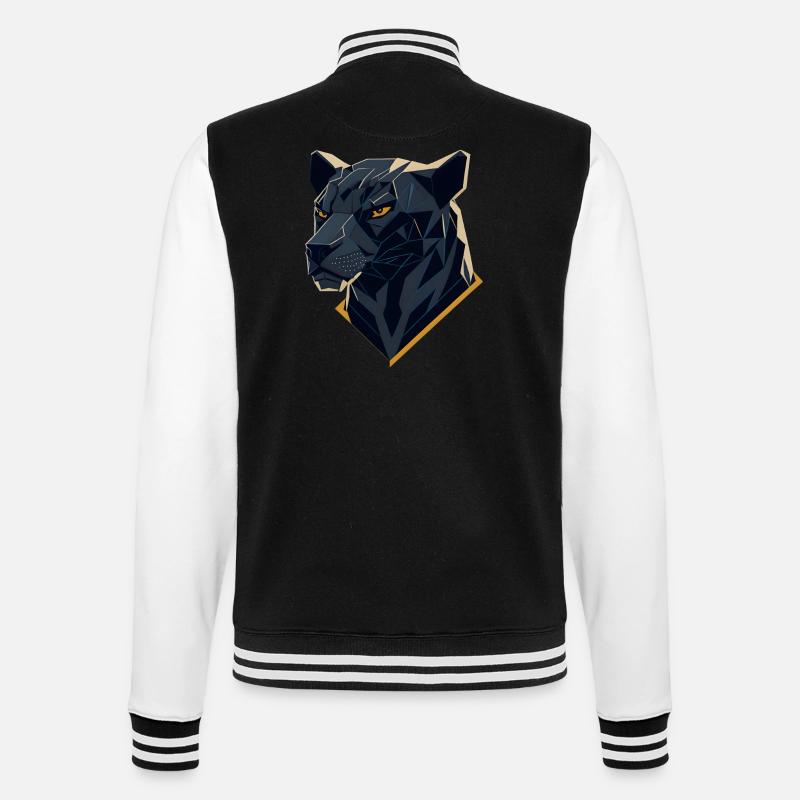 Panthère géométrique - Veste Teddy - noir/blanc