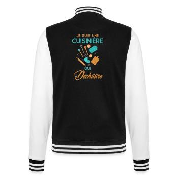 Cuisinière qui déchire - Veste Teddy - noir/blanc - Dos - Marisol (170cm)