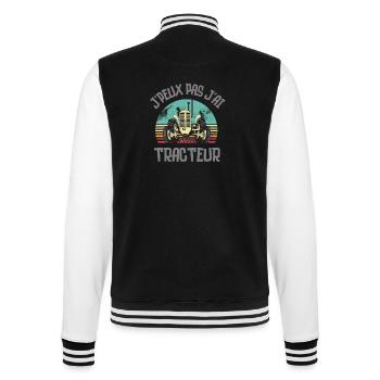 Fermier fermière tracteur - Veste Teddy - noir/blanc - Dos - Marisol (170cm)