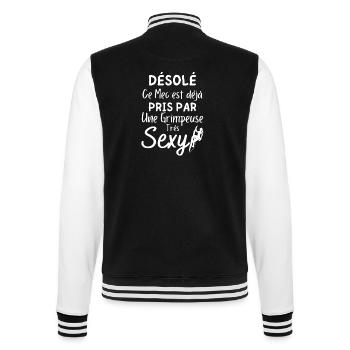Désolé ce Mec est déjà pris par une Grimpeuse - Veste Teddy - noir/blanc - Dos - Marisol (170cm)
