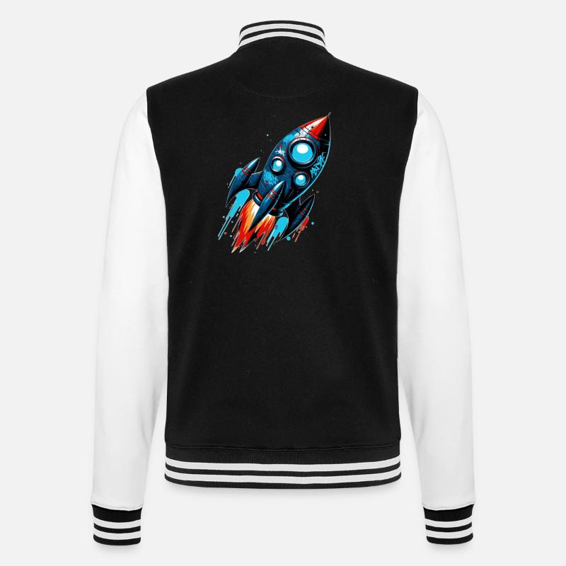 Rocket Man Rocket Launch - College Sweat Jacket - black/white