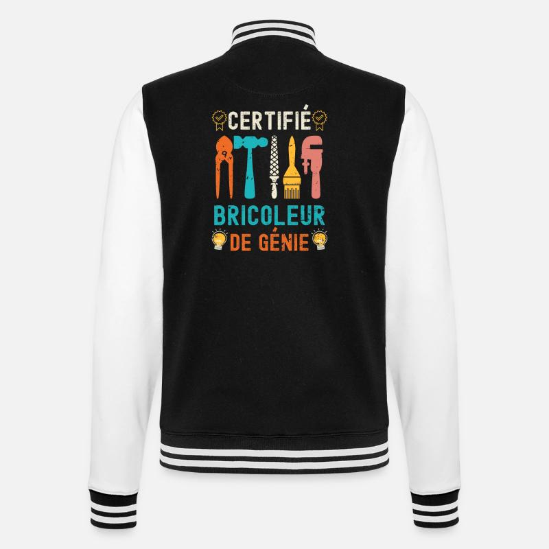certification de bricoleur de génie - Veste Teddy - noir/blanc