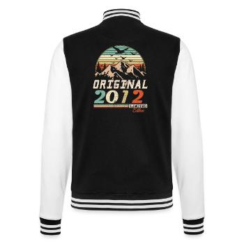 2012 Vintage Retro Geburtstag Vintage Geschenk - College-Sweatjacke - Schwarz/Weiß - Hinten - Marisol (170cm)