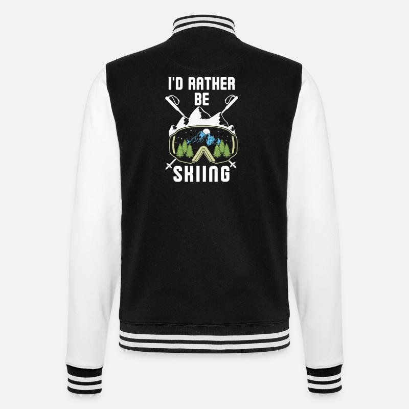 I'd rather be skiing 3 - College Sweat Jacket - black/white