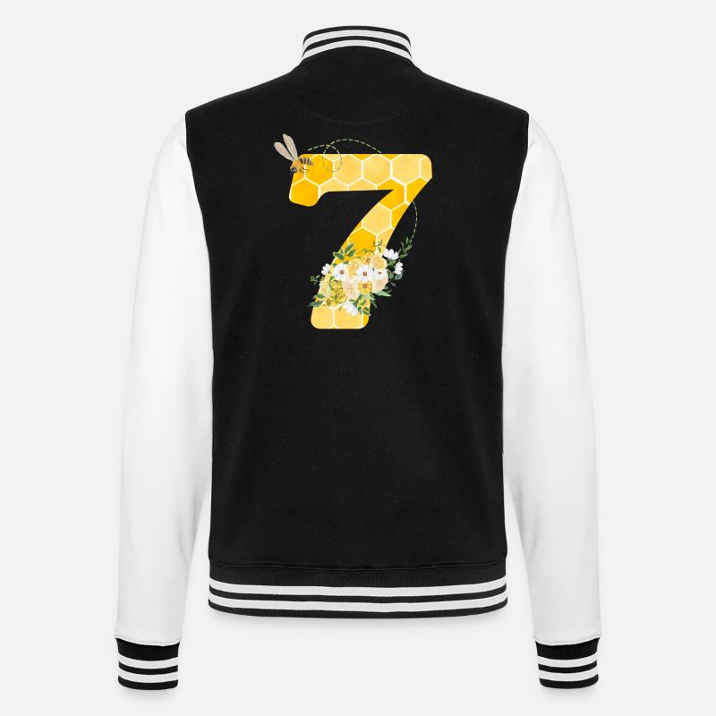 7e anniversaire abeille - Veste Teddy - noir/blanc