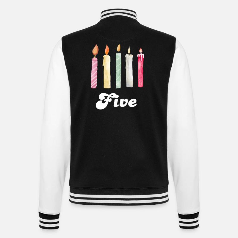 5e anniversaire bougie - Veste Teddy - noir/blanc