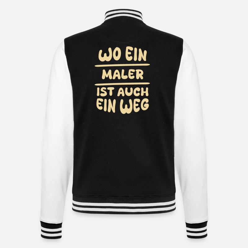 Painter as painter - College Sweat Jacket - black/white
